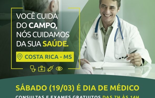 Projeto “Você cuida do campo, nós cuidamos da sua saúde” acontece neste sábado em Costa Rica