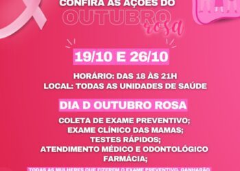 Dia D do Outubro Rosa acontece nesta quarta-feira nas Unidades de Saúde