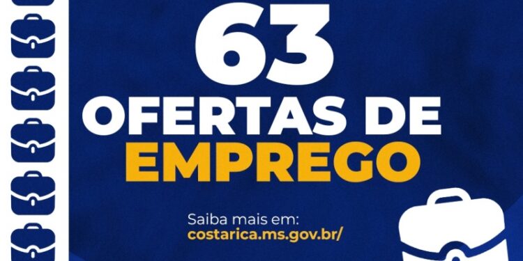 Semana começa com 63 vagas de emprego na Casa do Trabalhador de Costa Rica