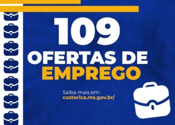 Casa do Trabalhador de Costa Rica disponibiliza 109 vagas de emprego nesta quarta-feira