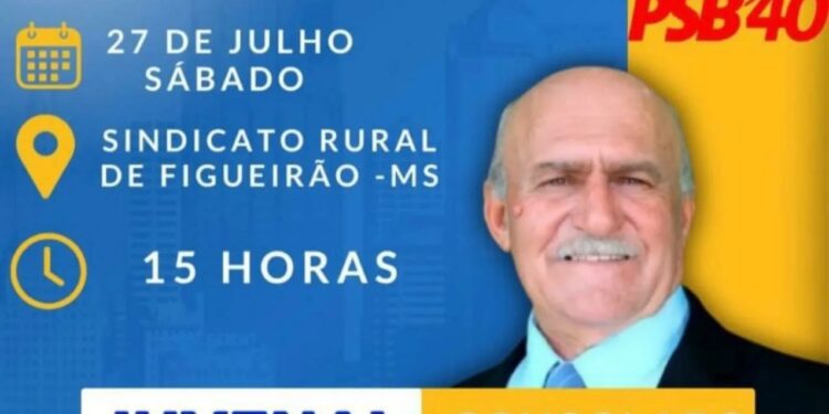 Figueirão realiza convenção partidária com Juvenal Consolaro neste sábado