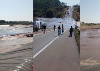 Barragem se rompe e interdita trecho da BR-163 próximo a Campo Grande