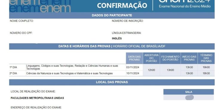 Candidatos enfrentam instabilidade no acesso ao cartão de confirmação do Enem 2024