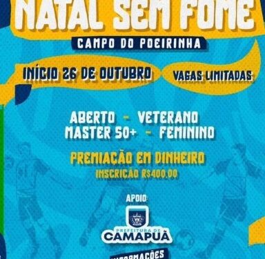 19ª Edição do Campeonato Natal Sem Fome de Camapuã já tem Inscrições abertas