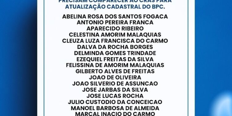Secretaria de Assistência Social de Camapuã chama beneficiários para revisão cadastral