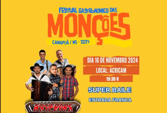 Festival Gastronômico das Monções tem lançamento com atrações em Camapuã neste sábado