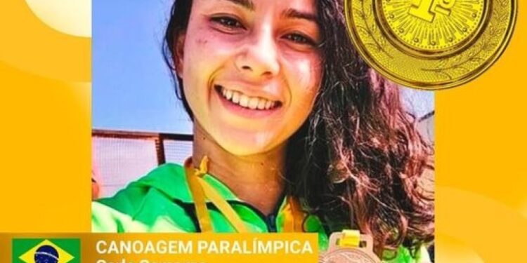 Camapuanense Carla Camargo conquista ouro na canoagem paralímpica no Uruguai