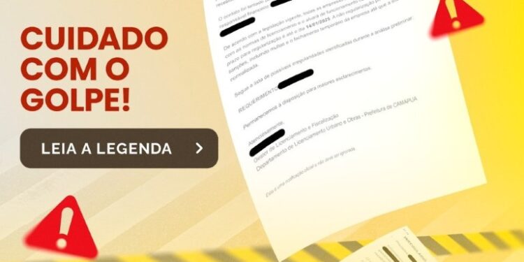 Empresas de Camapuã são alvo de e-mails fraudulentos sobre alvarás, alerta Prefeitura