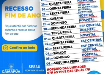 Unidades de Saúde de Camapuã adotam plantão especial durante recesso
