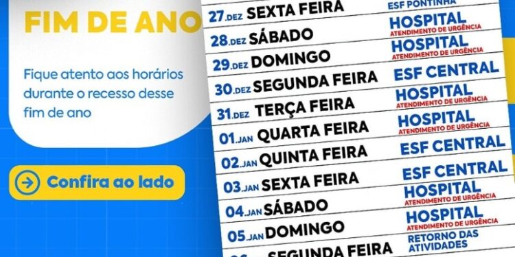 Unidades de Saúde de Camapuã adotam plantão especial durante recesso