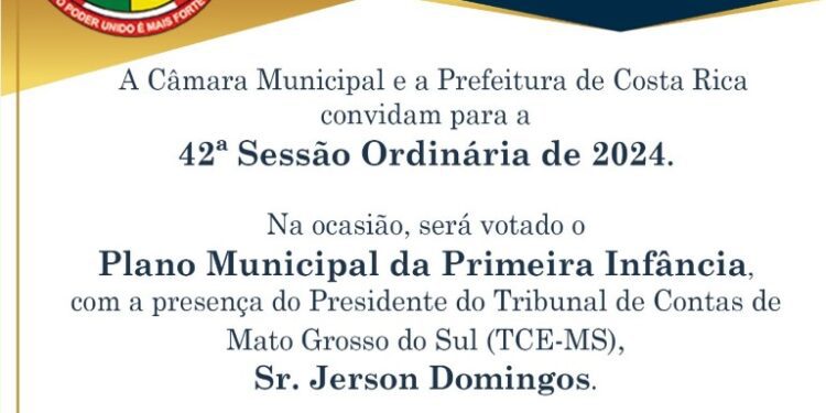 Câmara de Costa Rica vota Plano da Primeira Infância com presença de presidente do TCE-MS
