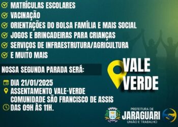 Jaraguari: Projeto União Itinerante oferece acesso a saúde, educação e assistência social no Vale Verde