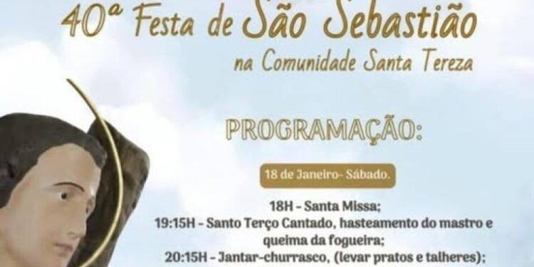 Começa hoje a 40º Festa de São Sebastião na Comunidade Santa Tereza
