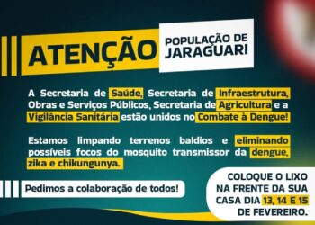 Prefeitura de Jaraguari intensifica combate à dengue com mutirão de limpeza