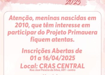 Projeto Primavera 2025 em Costa Rica: inscrições abertas para adolescentes nascidas em 2010