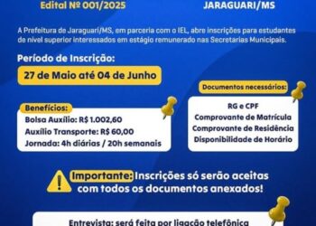 Prefeitura de Jaraguari anuncia processo seletivo para estagiários de graduação