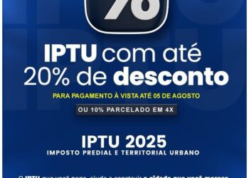 Desconto de 20% no IPTU de Alcinópolis está disponível até 5 de agosto