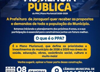 Prefeitura de Jaraguari convoca população para debater prioridades do PPA 2026–2029