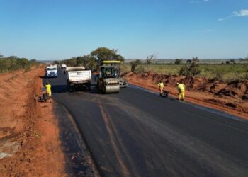 Pavimentação na rodovia MS-338 entre Camapuã e Ribas entra na faze final de conclusão