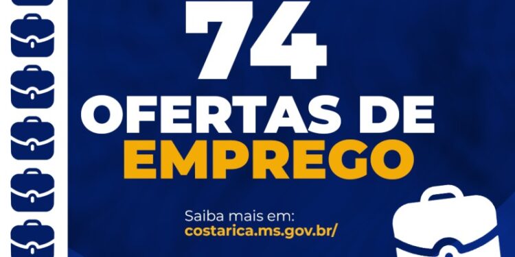Casa do Trabalhador de Costa Rica abre 74 vagas de emprego para moradores