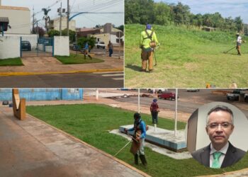 Jean Carlos supervisiona serviços de limpeza e melhorias em espaços públicos de Camapuã