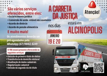 Carreta da Justiça oferece serviços jurídicos e eleitorais gratuitos em Alcinópolis