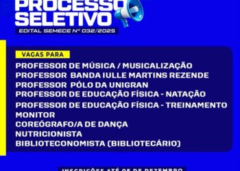 Alcinópolis abre seleção para diversas áreas da rede municipal de educação