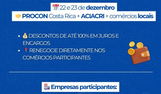 Comércio de Costa Rica promove feirão de negociação de dívidas antes do final do ano