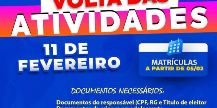 Alcinópolis abre matrículas no CACA e define retorno das atividades para fevereiro
