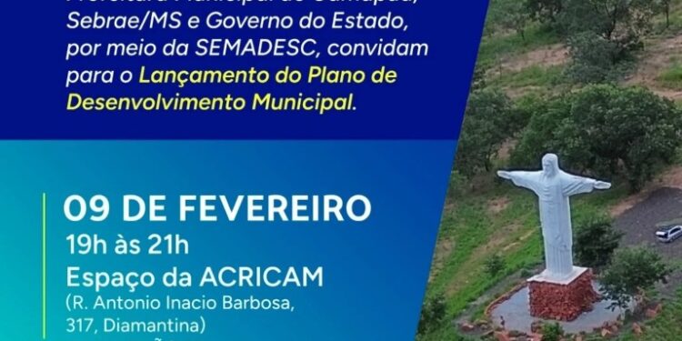 Plano de Desenvolvimento Municipal de Camapuã será apresentado em encontro aberto