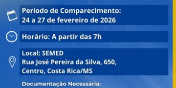 Semed de Costa Rica inicia convocação para 20 vagas na educação infantil