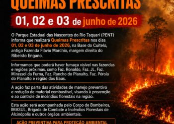 Parque Estadual das Nascentes do Rio Taquari realizará Queimas Prescritas nos dias 01, 02 e 03 de junho