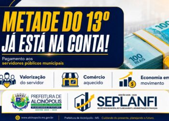 Prefeitura de Alcinópolis realiza pagamento da metade do 13º salário aos servidores municipais