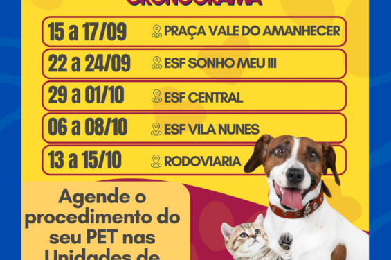 Castramóvel divulga novo calendário de atendimentos em Costa Rica até outubro