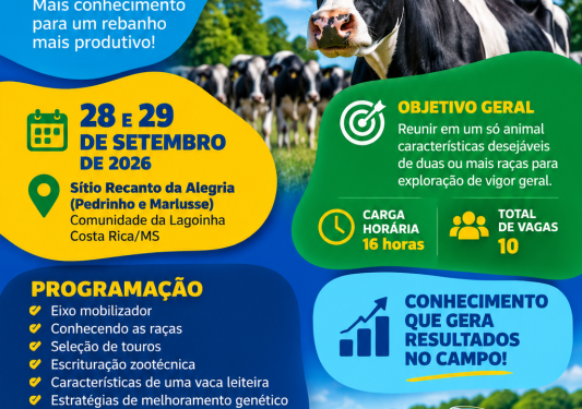 Costa Rica oferece curso gratuito de melhoramento genético para produtores de leite