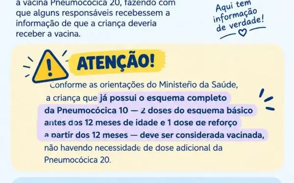 Figueirão informa erro em mensagens sobre vacina e orienta responsáveis a procurar sala de vacinação