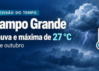 Campo Grande tem previsão de chuva e máxima de 27 °C nesta segunda-feira