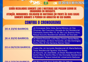 Arrastão contra a dengue começa nesta terça em Costa Rica; veja os primeiros bairros