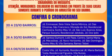 Arrastão contra a dengue começa nesta terça em Costa Rica; veja os primeiros bairros