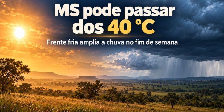 MS pode passar dos 40°C antes de frente fria ampliar chuva no fim de semana