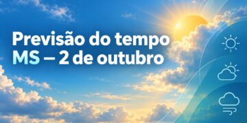 Inmet prevê chuva em parte de MS nesta sexta e máxima de 28 °C em Campo Grande